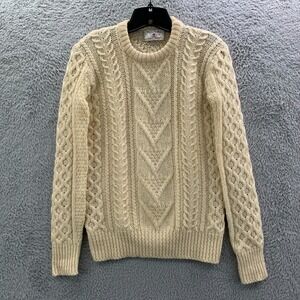 Jacques De Loux Sweater Womens Small Top Cable Knit Beige